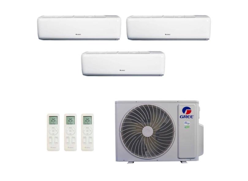 Ar-Condicionado Multi Split Inverter R-32 Gree 30.000 (1x Evap HW 9.000 + 1x Evap HW 12.000 + 1x Evap HW 24.000) Quente/Frio 220V