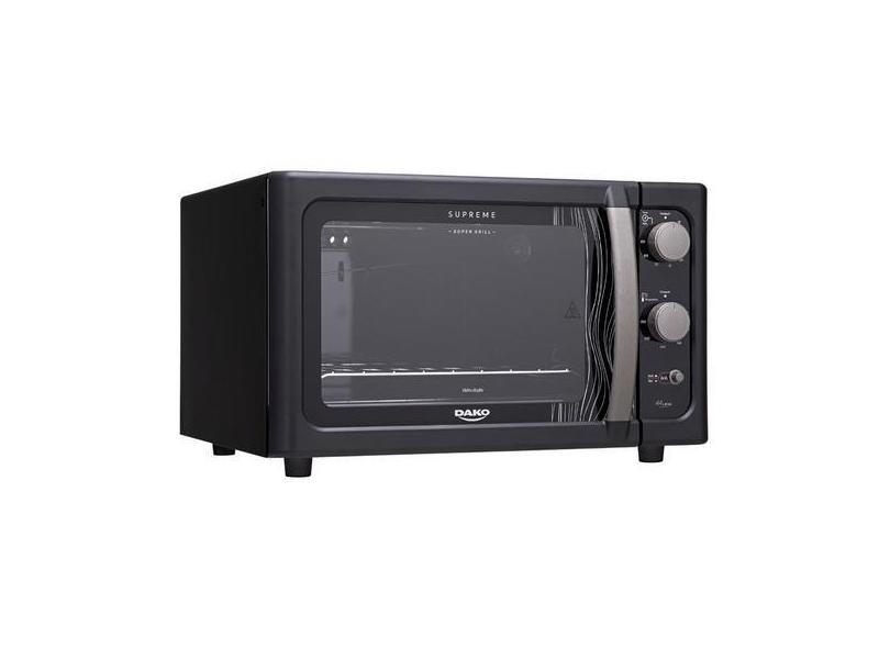 Forno De Bancada Elétrico Dako Supreme Preto 44 Litros Com Grill Doura