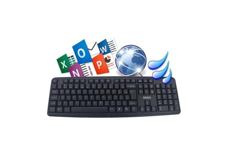 Teclado Para Computador Usb Com Fio Português Brasil Cor Preto - Deko