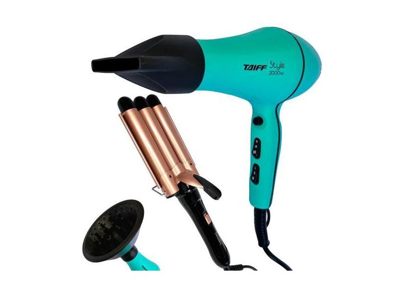 Secador De Cabelo Com Difusor E Modelador Triondas Bivolt - Taiff