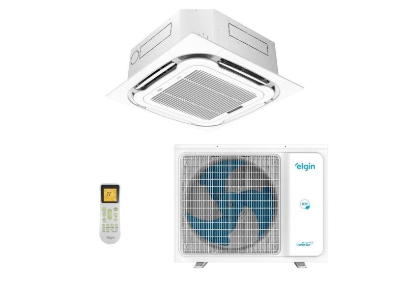 Ar-Condicionado Split Cassete 4 Vias Inverter Plus R-32 Elgin 24.000 BTUs Só Frio 220V Monofásico