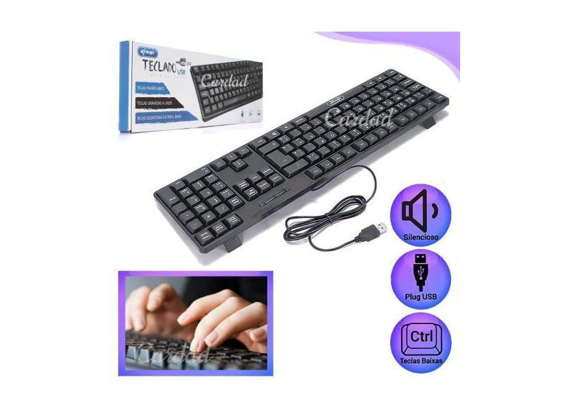 Teclado USB perfil baixo padrão Brasileiro - CARDAD
