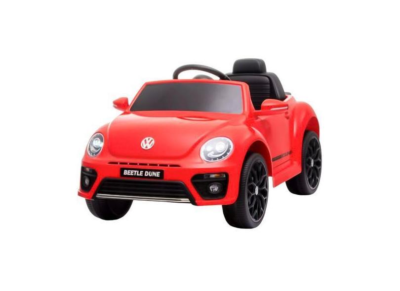 Mini Carro Elétrico Infantil Volkswagen Beetle Dune Bateria 6V Vermelh