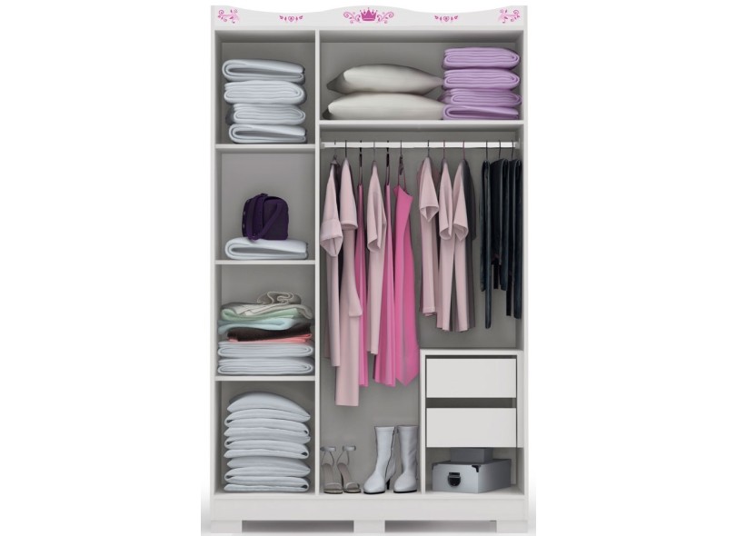 Guarda-Roupas de Bebê 3 Portas 2 Gavetas D340 Kappesberg