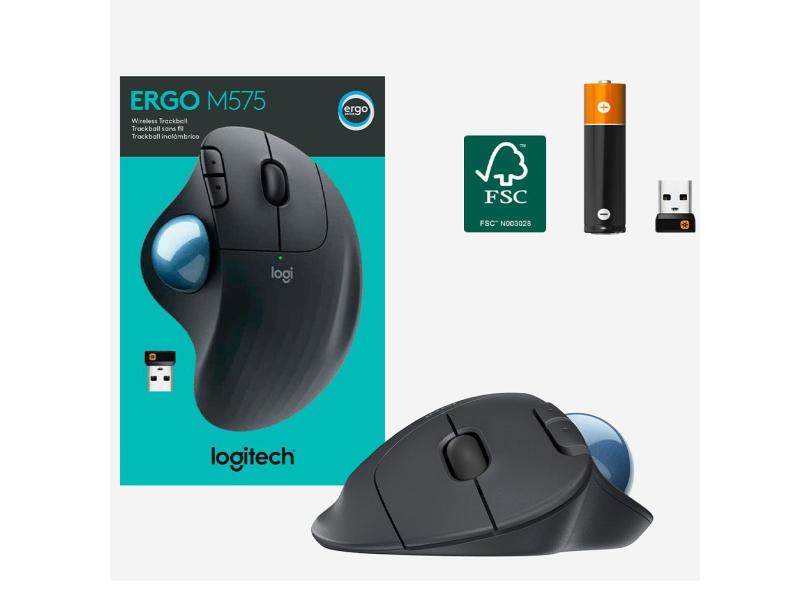 Trackball Óptico Notebook sem Fio Ergo M575 - Logitech