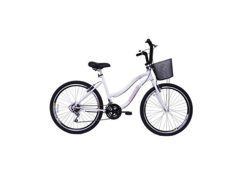 Bicicleta Aro 26 Feminina Beach 18 Marchas Branca - Dalannio Bike