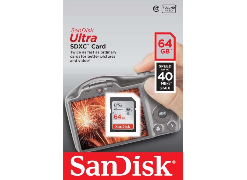 Cartão de Memória SDXC-I SanDisk Ultra 64 GB SDSDUN-064G-G46