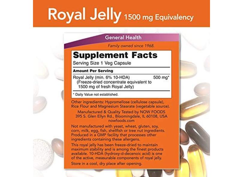 Royal Jelly 1500mg com 10-Hda Now Foods - 60 Capsulas com o Melhor ...