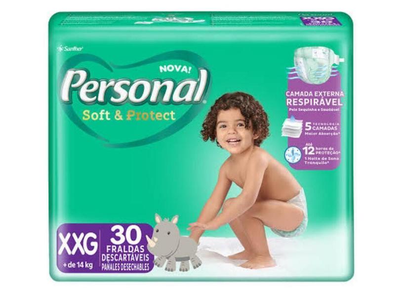 Fralda Personal Soft e Protect XXG 30 Und +14kg