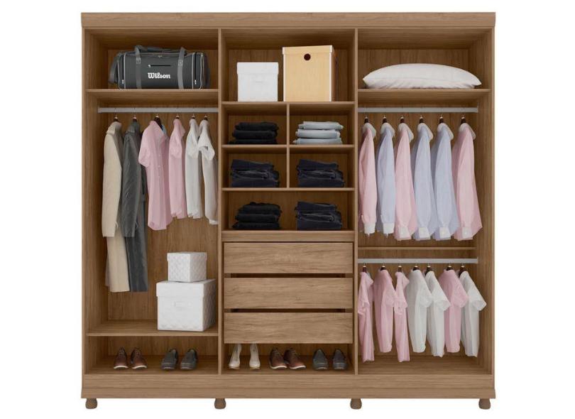 Guarda-Roupa Casal 6 Portas 3 Gavetas Gênova Móveis Lanza