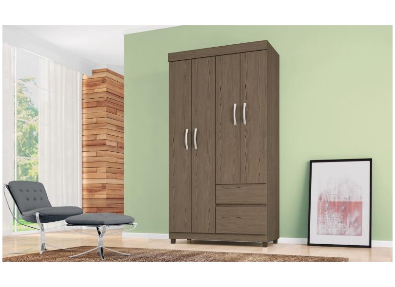 Guarda-Roupas Solteiro 4 Portas 2 Gavetas Lotus 42060 Demóbile