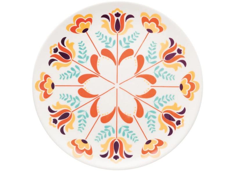Aparelho de Jantar Redondo de Cerâmica 20 peças - Unni Flowers Oxford Porcelanas