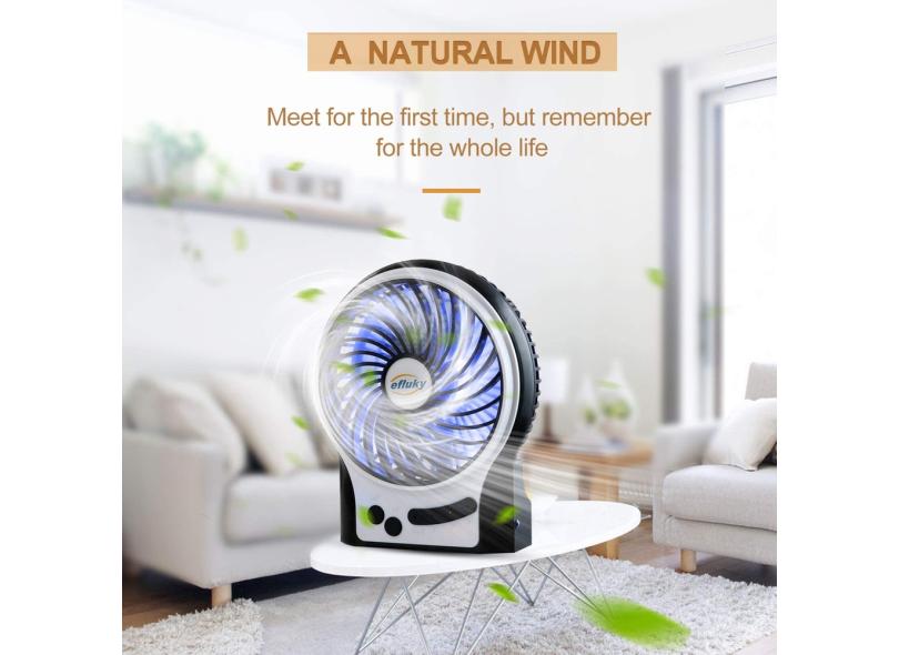 Efluky Velocidades Mini Desk Fan Ventilador Recarreg Vel Operado Por