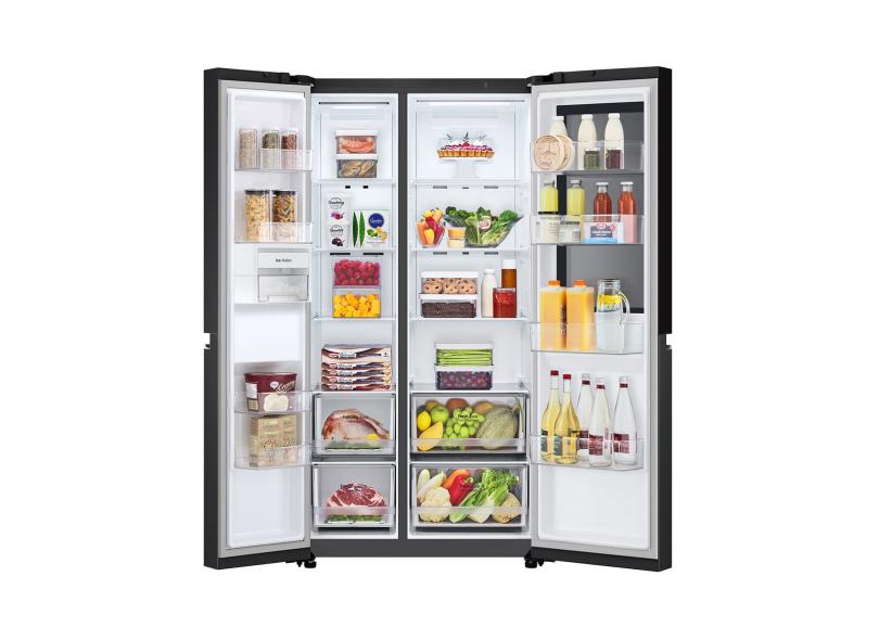 Geladeira LG GC-V257SQV Frost Free Side by Side 647 Litros cor Preto Inox