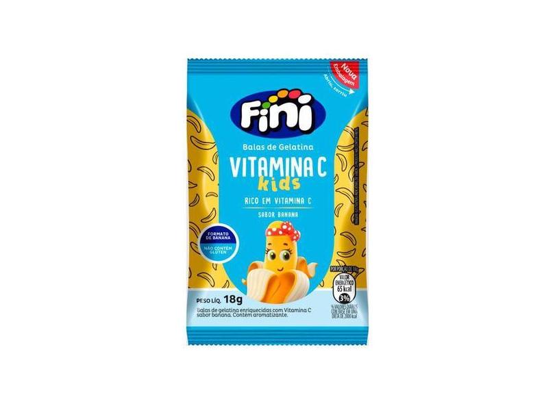 Balas De Gelatina Fini Vitamina C Kids Sabor Banana 18G