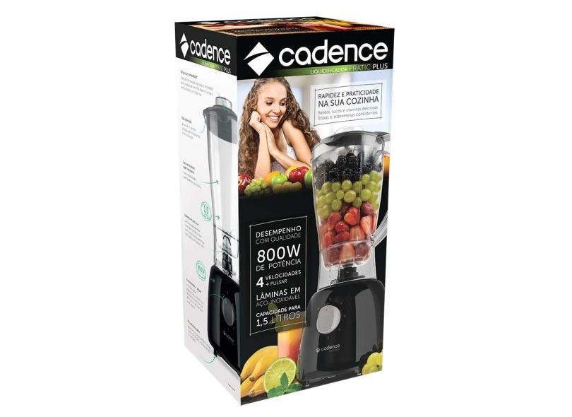 Liquidificador Cadence Pratic Plus LIQ322 1,5 Litros 4 Velocidades 800 W