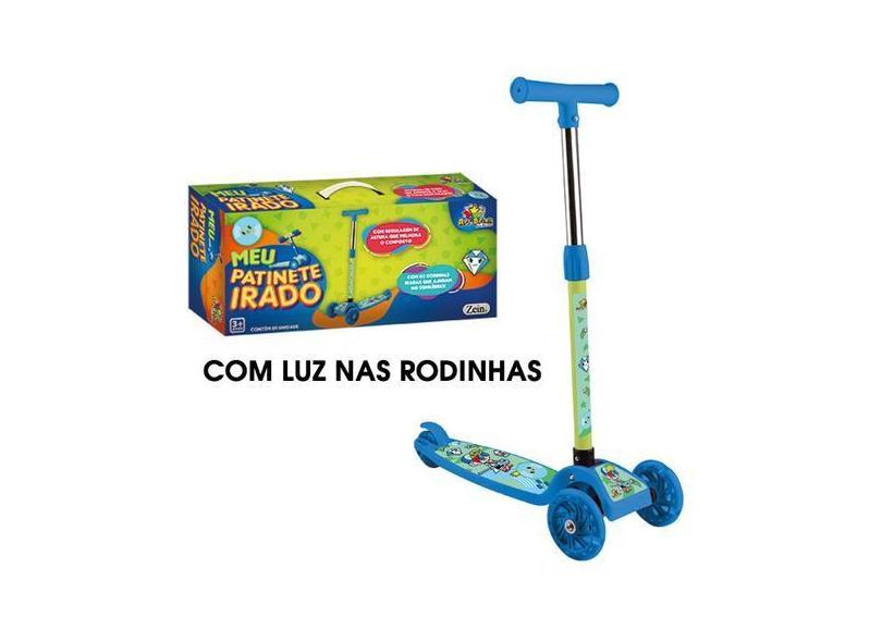 Patinete Infantil Irado Boy 3 Rodas Com Luzes Brinquedo Menino Dobráve