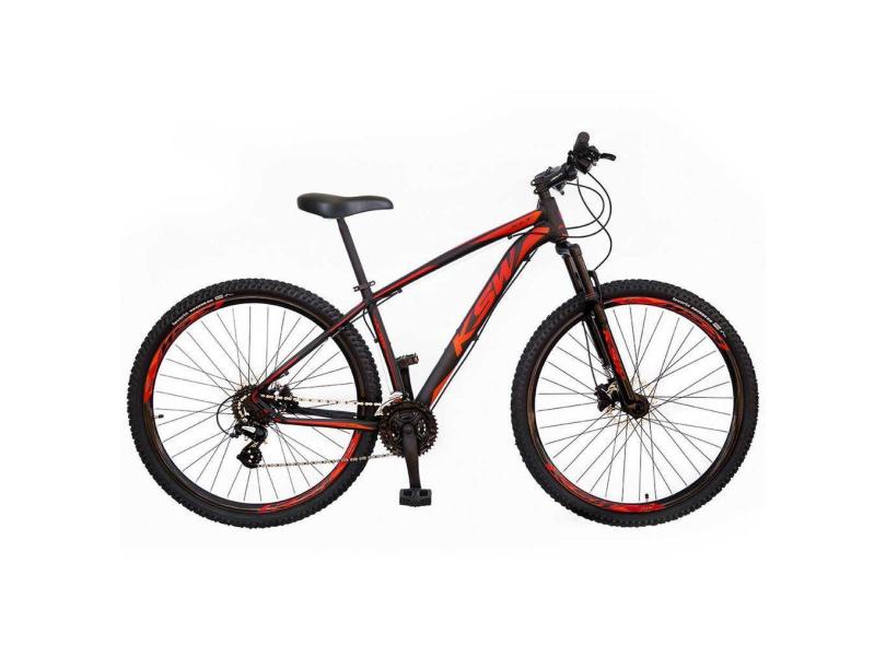 Bicicleta Aro 29 KSW XLT 2020 Altus 24v e Trava Preto com Vermelho e Laranja 21