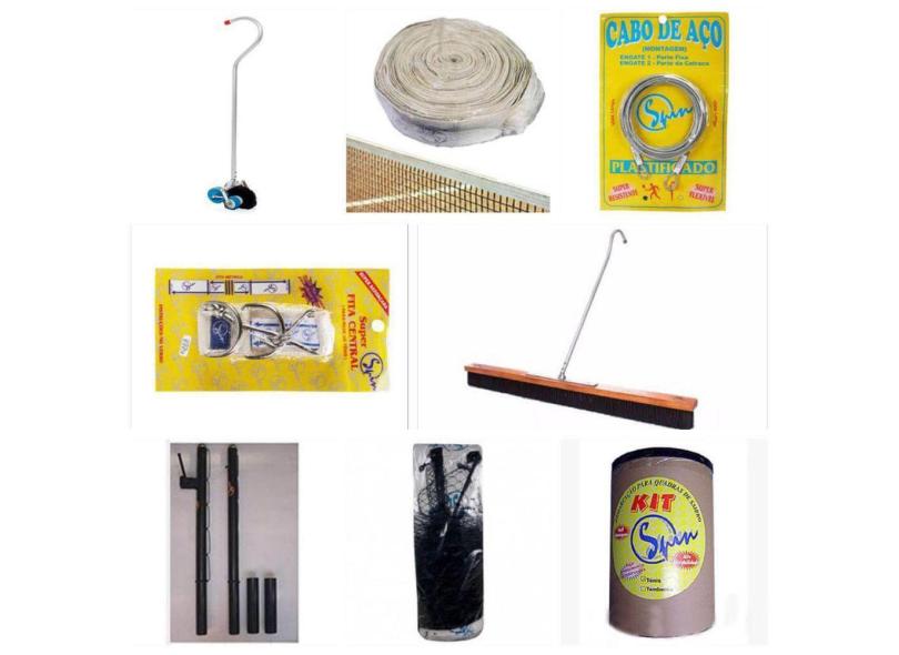 Kit completo para quadra de tênis.