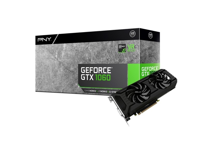 Placa de Video NVIDIA GeForce GTX 1060 6 GB GDDR5 192 Bits PNY VCGGTX10606PB