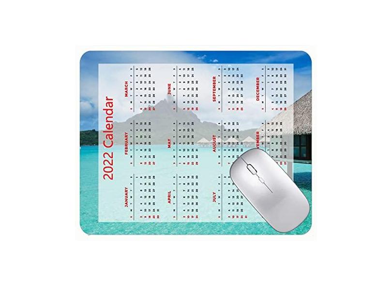 Mouse pad calendário 2022 fonte HD mouse pad gamer azul mar tapete