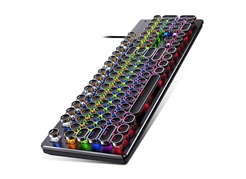 Qwert 104 teclas teclado mecânico rodada retro keycap teclado rGB retrolit teclado para pc Laptop Gamers Teclados