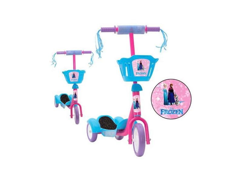 Patinete Infantil Frozen Rosa Cesta Ajustável Para Crianças