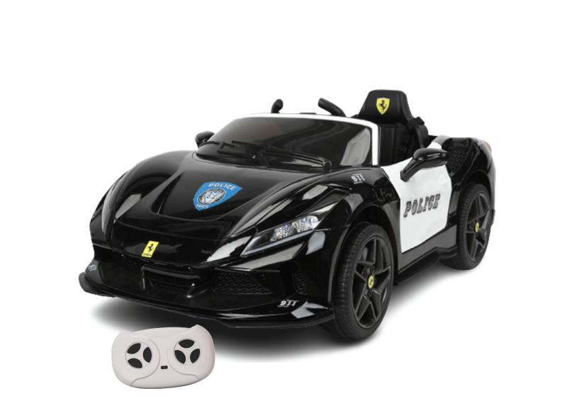 Carrinho Elétrico De Polícia 12V Com Carregador E Controle Remoto Bang Toys Ferrari Sport