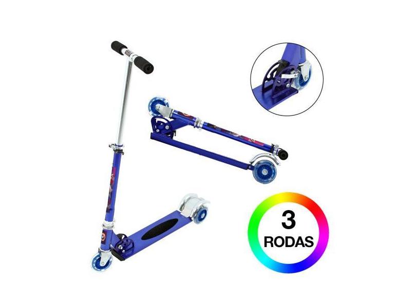 Patinete Capitão América Para Criança 3 Rodas Masculino Azul - Dm Radi