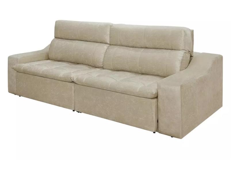 Sofá 3 lugares Reclinável Retrátil Suede Connect 190cm Rifletti Estofados