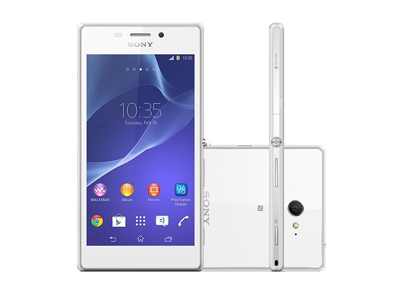 Smartphone Sony Xperia M2 D2306 Câmera 8,0 MP 8GB Android 4.3 (Jelly Bean) Wi-Fi 3G 4G