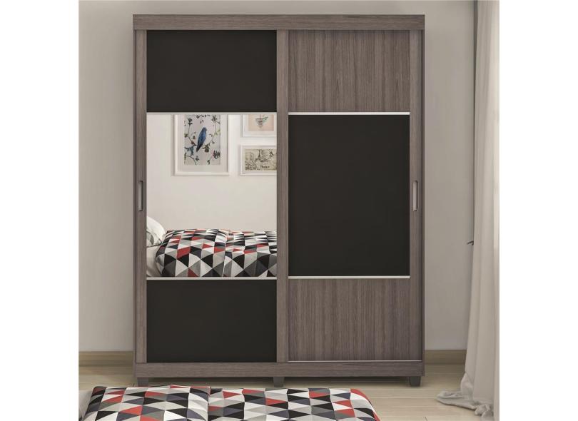 Guarda-Roupa Solteiro 2 Portas 4 Gavetas com Espelho Resende Móveis Lopas