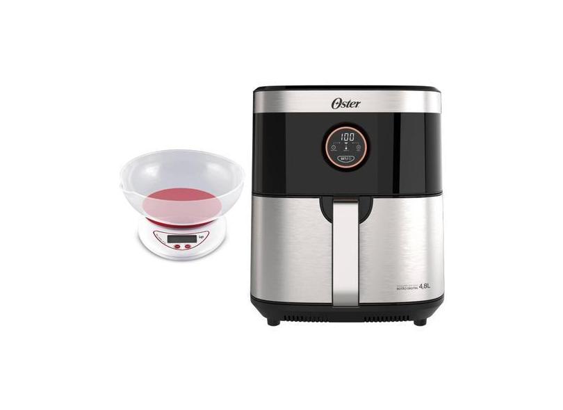 Kit Air Fryer Fritadeira Elétrica 4,8L Sem Óleo 1500W 8 Funções E Mini