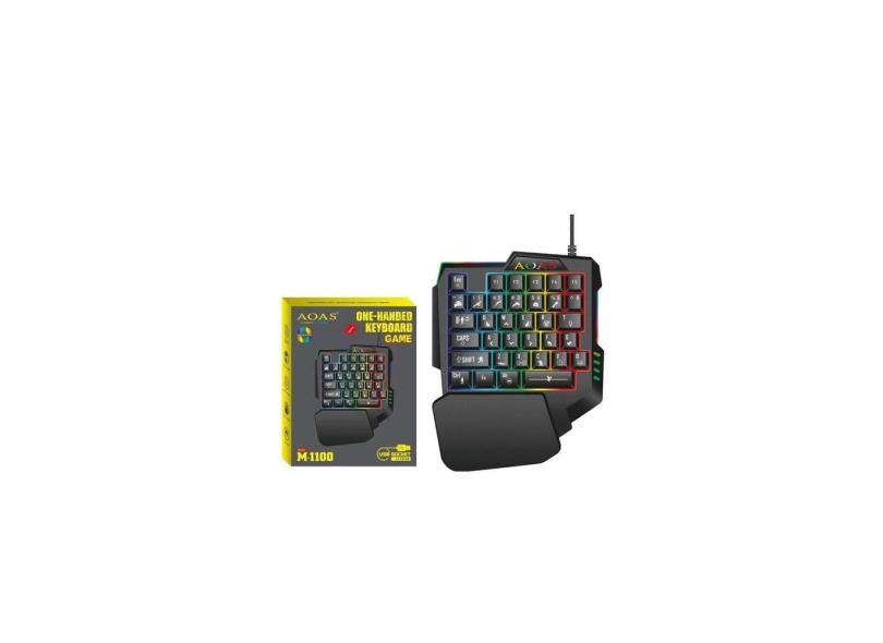 Teclado RGB para jogadores com uma mão AOAS M-100