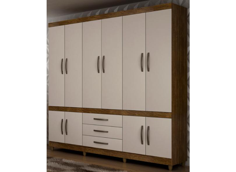 Guarda-Roupa Casal 10 Portas 3 Gavetas Parma Salleto