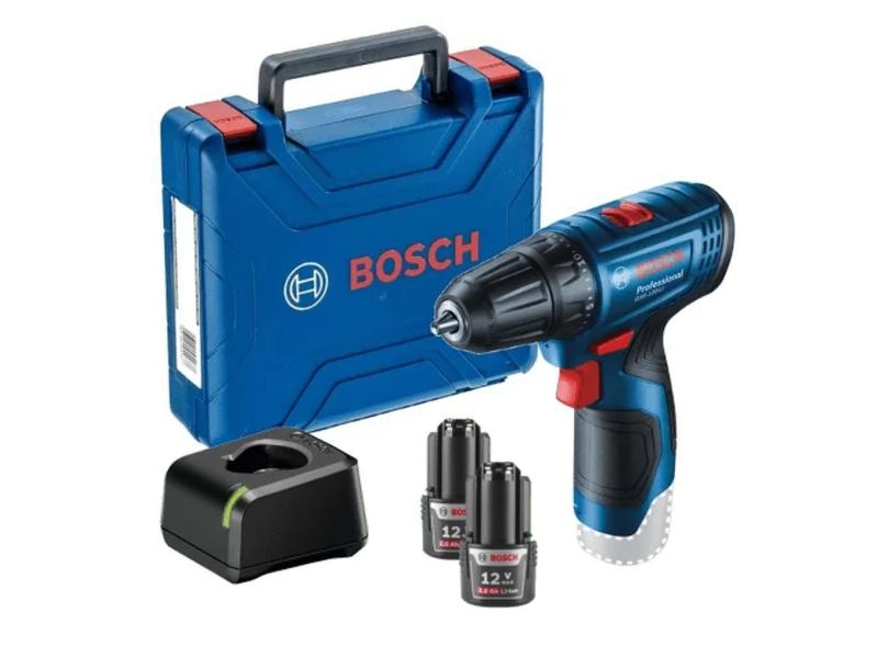 Parafusadeira e Furadeira a Bateria Bosch GSR 120-LI 12V, 2 Baterias 2,0Ah, Maleta e Carregador