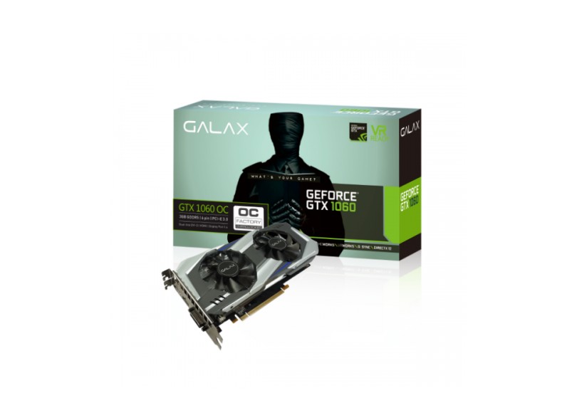 Placa de Video NVIDIA GeForce GTX 1060 3 GB GDDR5 192 Bits Galax 60NNH7DSL9C3