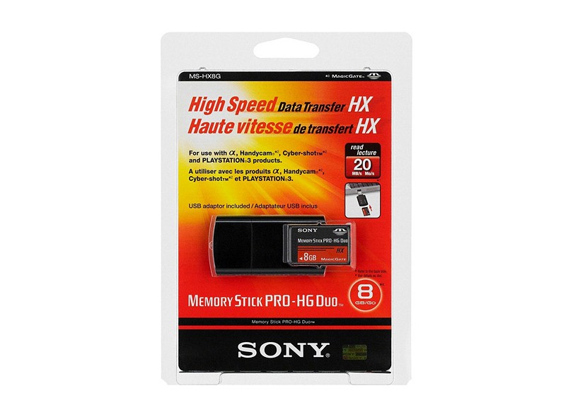 Cartão de Memória Memory Stick PRO-HG Duo com Adaptador Sony 8 GB MS-HX8A/QK