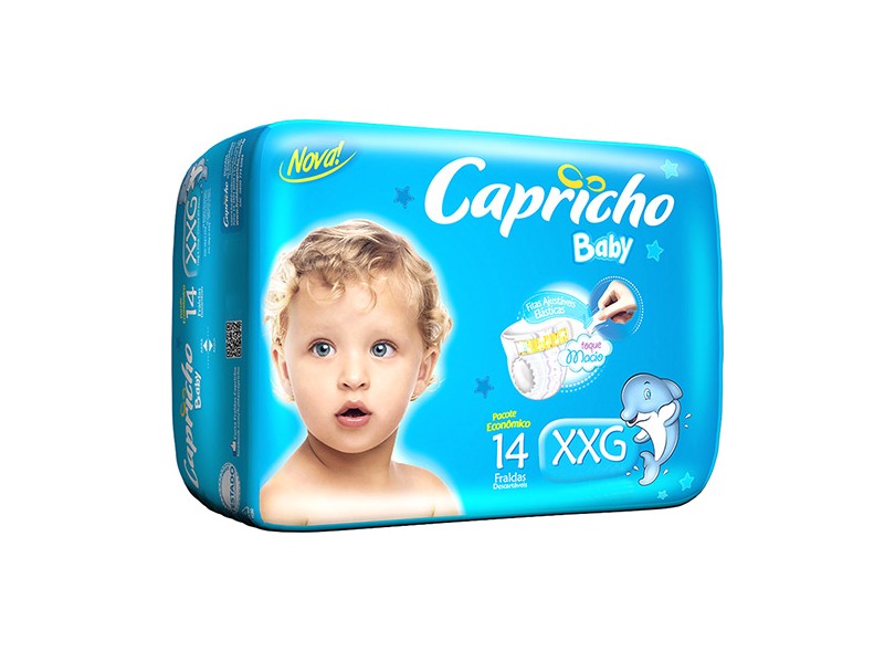 Fralda Capricho Baby XXG Prático 14 Und 15 - 25kg