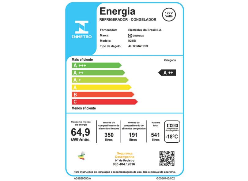 Geladeira Electrolux Pro Series IQ8IB Frost Free French Door Inverse 541 Litros