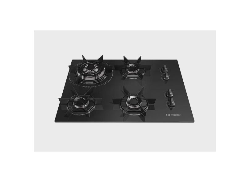 Cooktop Mueller 4 Bocas com Queimador Tripla Chama MCG4BC Bivolt