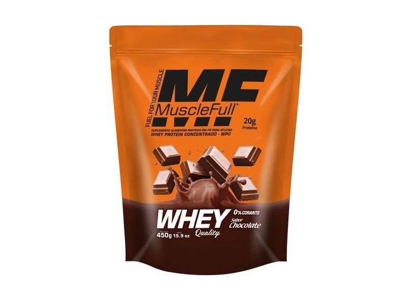 Whey Protein Concentrado 450G Chocolate Muscle Full em Promoção é no