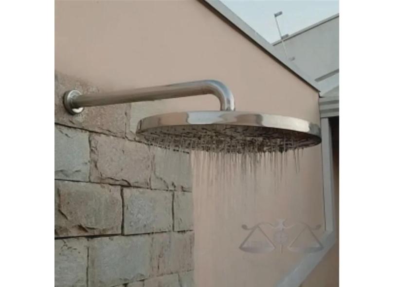 Ducha Panelão 30cm Inox p/ Piscina, Sauna, Area externa