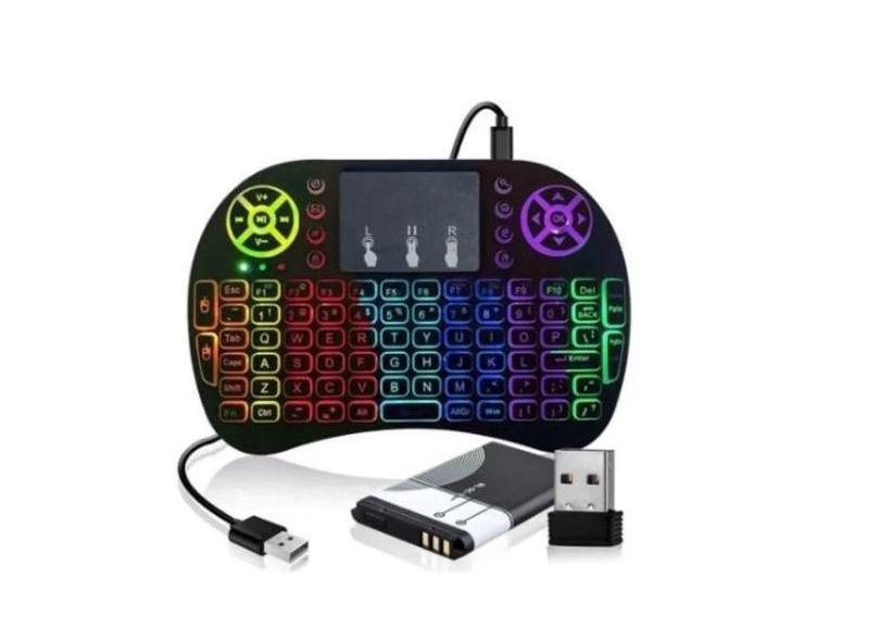 Mini Teclado Controle Sem Fio Para TV smart luz led touchpad