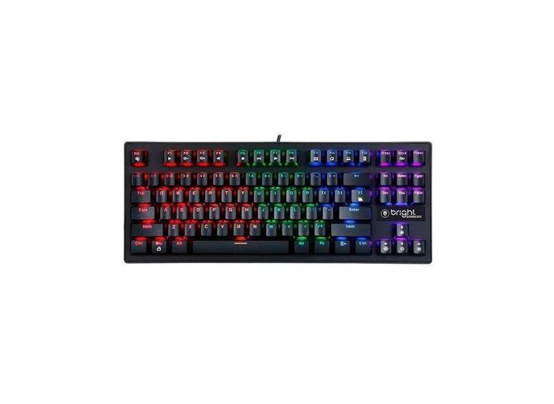 Teclado Mecânico Gamer Bright Compact, LED, Switch Blue, US - GTC559