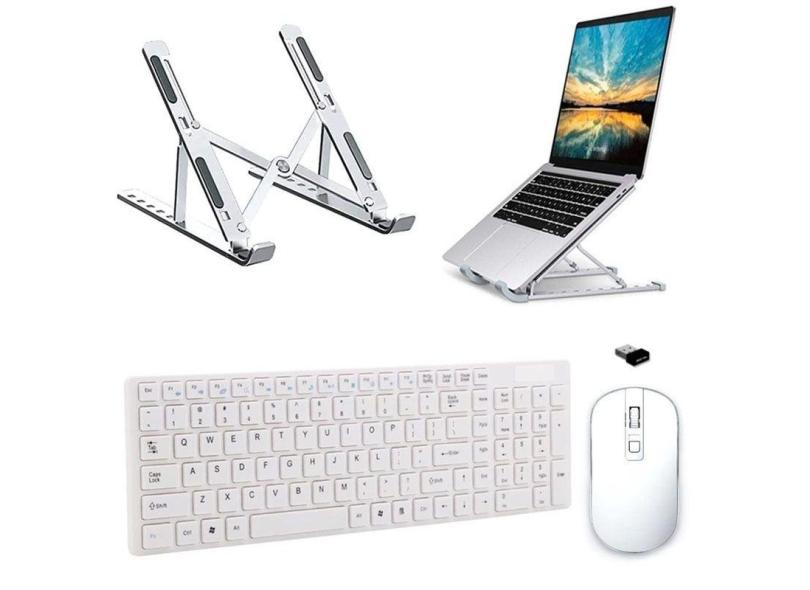 Teclado Mouse e Suporte Branco p Notebook Samsung GalaxyBook