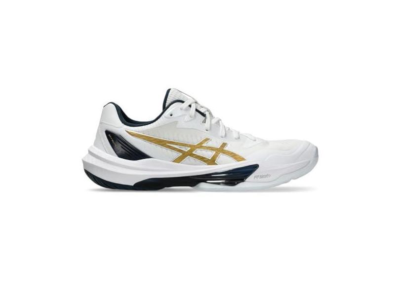 ASICS Tênis de vôlei feminino SKY Elite FlyteFoam 3, 38, branco/ouro puro