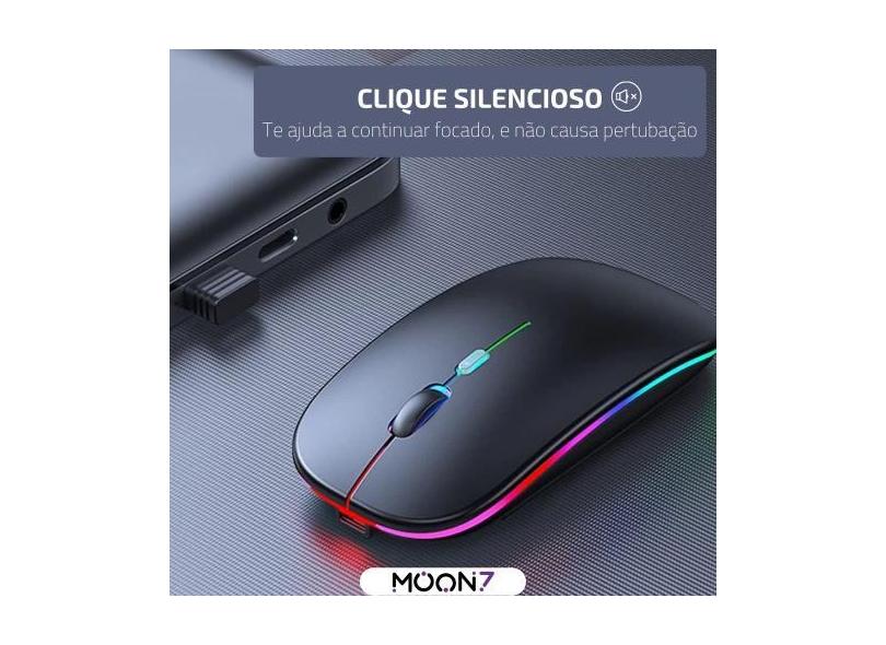 Mouse Luminoso Sem Fio - Kapbom (anatel) Ka-618 (Preto)