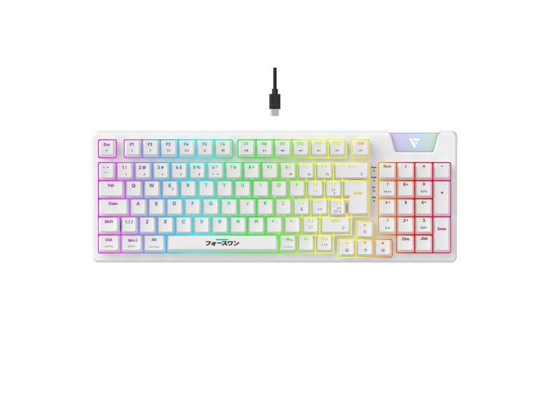 Teclado Mecânico Gamer Force One Yari, RGB, Switch Gateron Yellow
