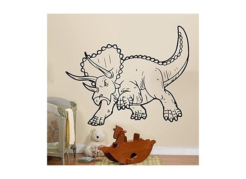 Decalque de parede de dinossauro pré-histórico de tricerátopos grande  decalque de dinossauro desenho animado dinossauro Dino Animal adesivo de  parede para decoração de quarto de menino 52 x 42 cm em Promoção